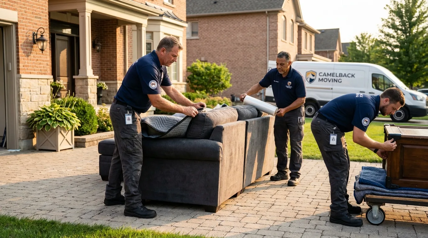 Large estate moving crew wrapping furniture in Marysville, WA