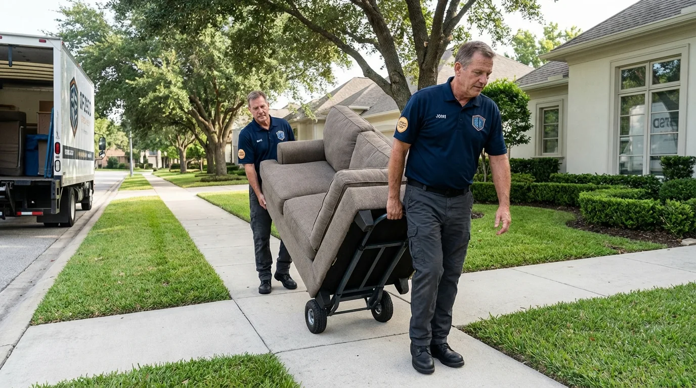 Local residential moving crew loading furniture in Marysville, WA
